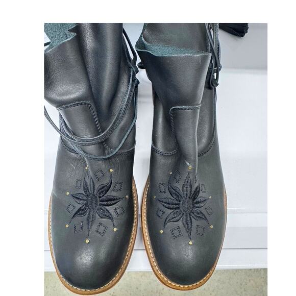 Anthropologie "MUSSE & CLOUD" KYLE Leather Boots, Size 10, Black - Picture 1 of 12